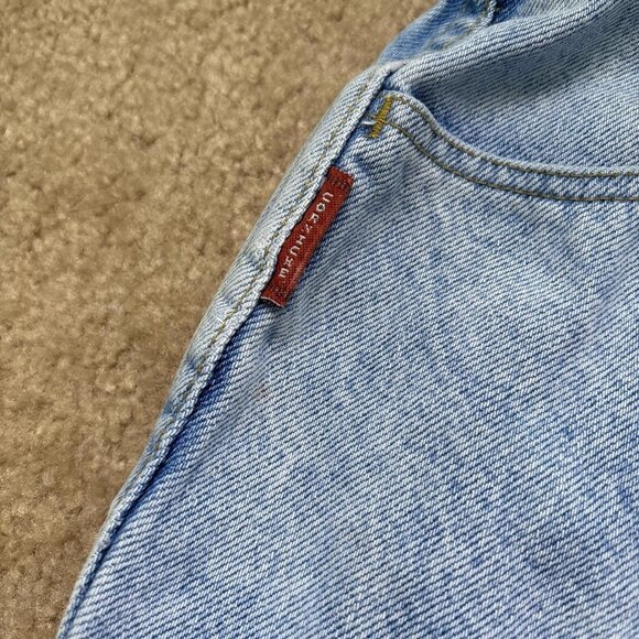 80's Patchwork Jeans Womens 6 Pink Bows High Waisted Coquette Cute Goth - Picture 6 of 8